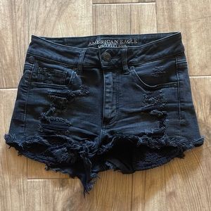 American Eagle High Rise Shortie Black Size 2